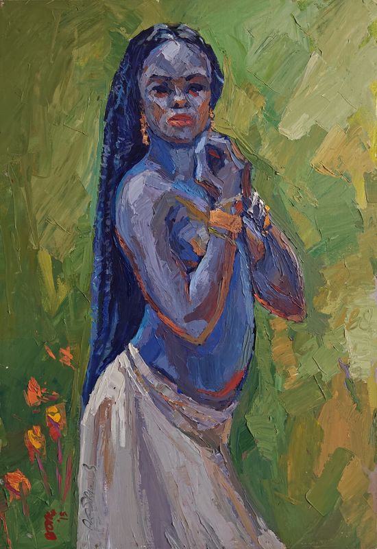 Jungle Beauty by Benjamin Offei Nyarko, acrylic on canvas