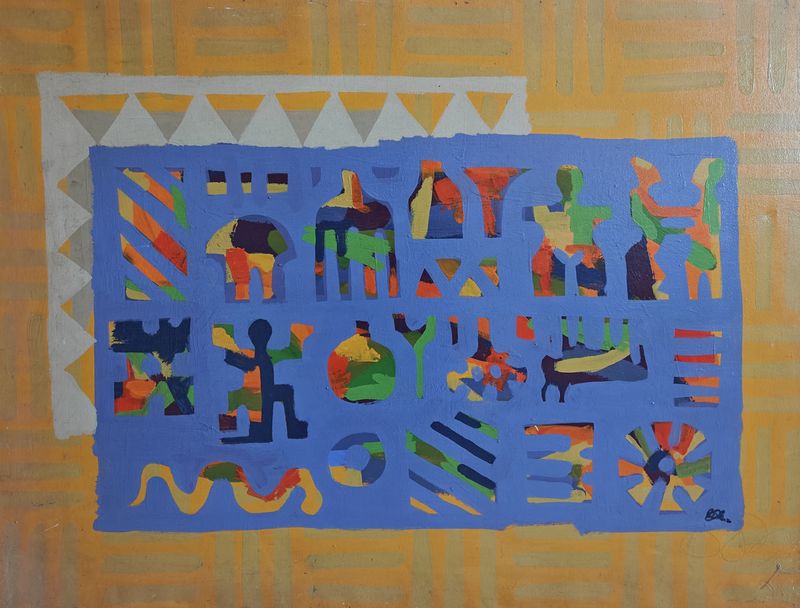 Symbols by Benjamin Offei Nyarko, acrylic on canvas