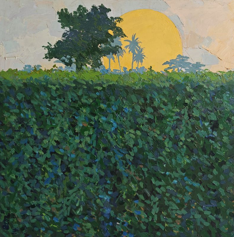 Thru My Window by Benjamin Offei Nyarko, acrylic on canvas