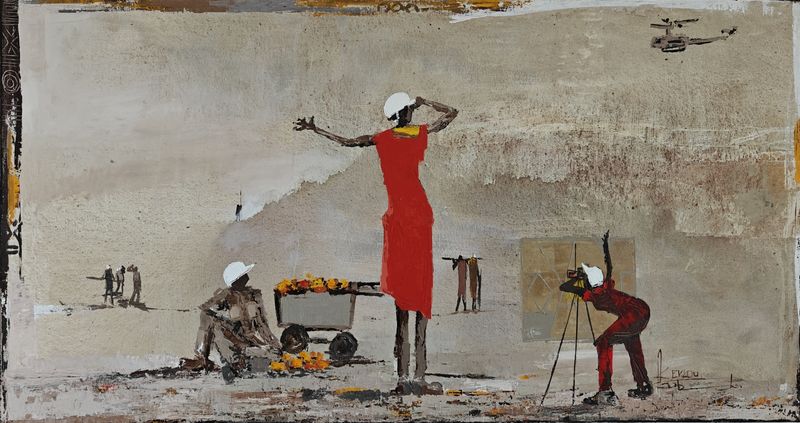 The Mine by Gabriel Eklou, acrylic on canvas