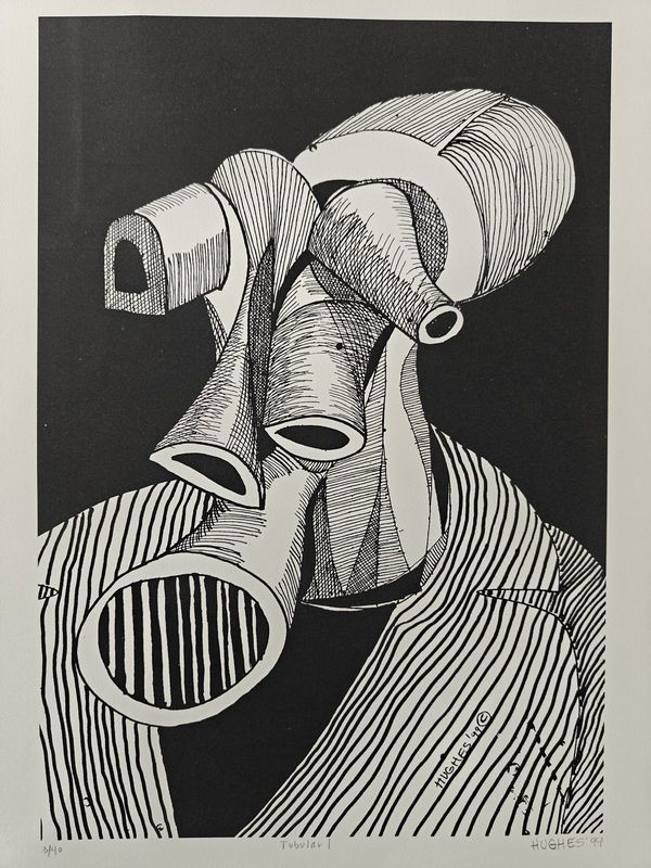 Tubular 1 by George Hughes, screen print on paper