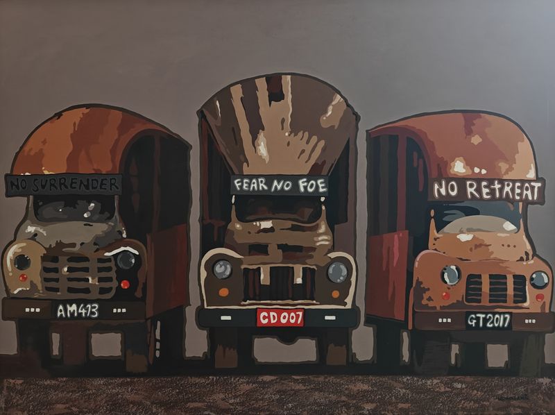 Senior Citizens by Nicholas Kowalski, acrylic on canvas