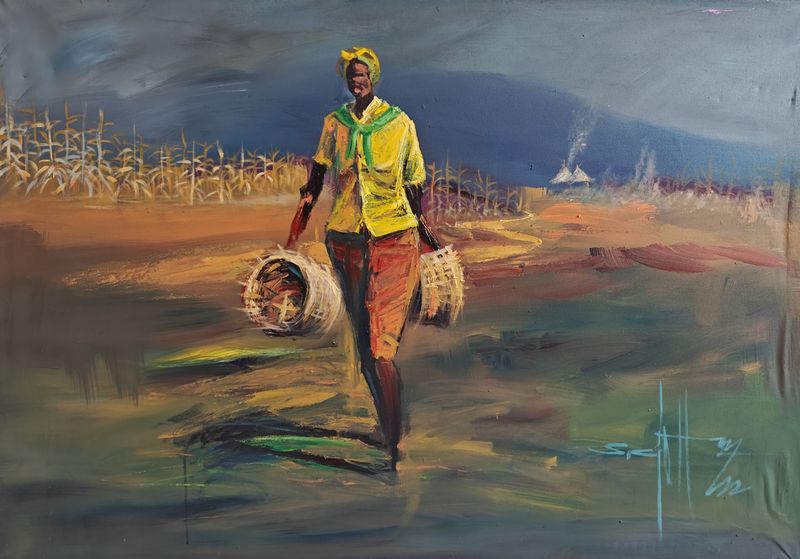 Early Move by Seth Clottey, acrylic on canvas