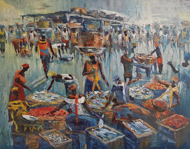 Setting Pretty by Seth Clottey, acrylic on canvas