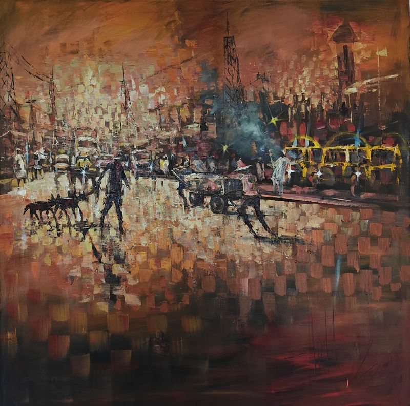 The Day Gone Bye by Seth Clottey, acrylic on canvas