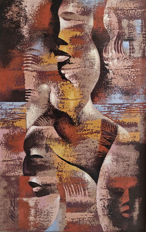Esoteric Scape III by Wiz Kudowor, acrylic on canvas